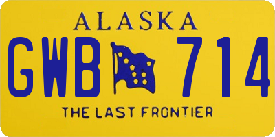 AK license plate GWB714