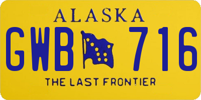 AK license plate GWB716