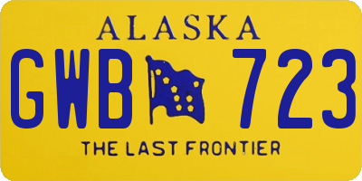 AK license plate GWB723