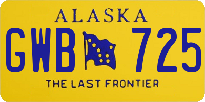 AK license plate GWB725