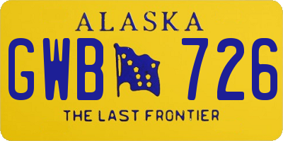 AK license plate GWB726