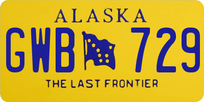 AK license plate GWB729