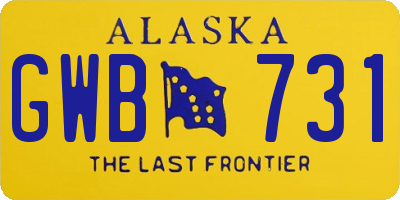 AK license plate GWB731