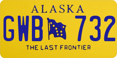 AK license plate GWB732