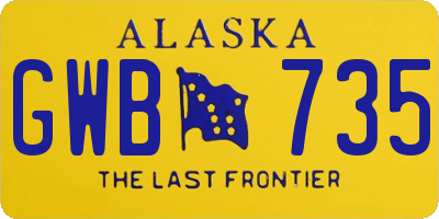 AK license plate GWB735