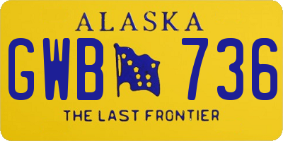 AK license plate GWB736