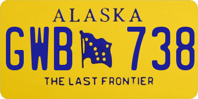 AK license plate GWB738