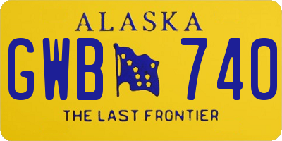 AK license plate GWB740