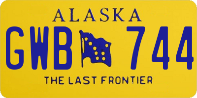 AK license plate GWB744