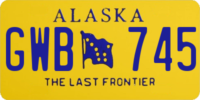 AK license plate GWB745