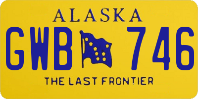 AK license plate GWB746