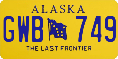 AK license plate GWB749