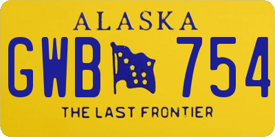 AK license plate GWB754