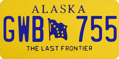 AK license plate GWB755