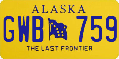 AK license plate GWB759