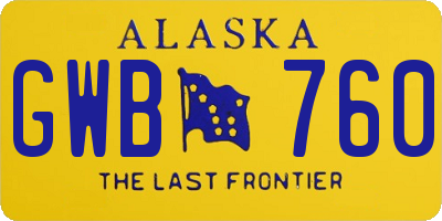 AK license plate GWB760