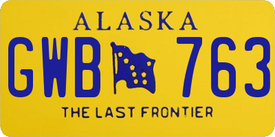 AK license plate GWB763