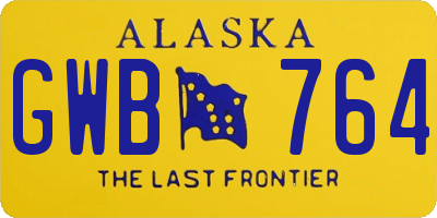 AK license plate GWB764