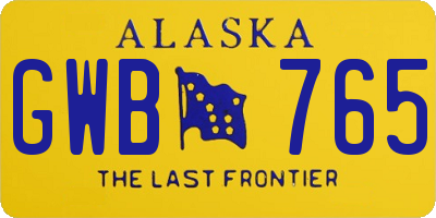 AK license plate GWB765