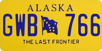 AK license plate GWB766