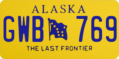 AK license plate GWB769