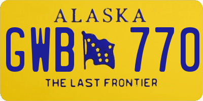 AK license plate GWB770