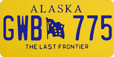 AK license plate GWB775