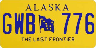 AK license plate GWB776