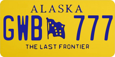 AK license plate GWB777