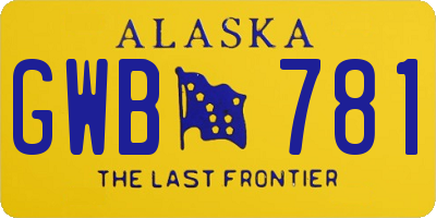 AK license plate GWB781