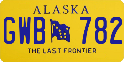 AK license plate GWB782