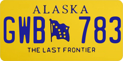 AK license plate GWB783