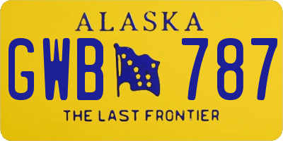 AK license plate GWB787