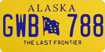 AK license plate GWB788