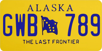 AK license plate GWB789