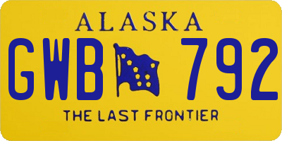 AK license plate GWB792