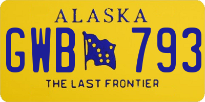 AK license plate GWB793