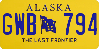 AK license plate GWB794