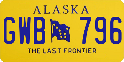 AK license plate GWB796