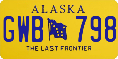 AK license plate GWB798