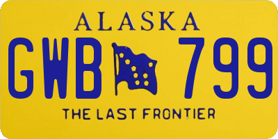 AK license plate GWB799