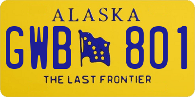 AK license plate GWB801