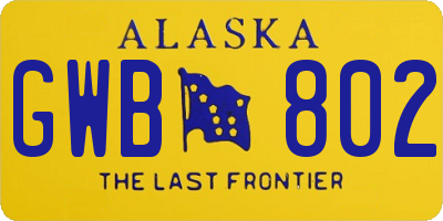 AK license plate GWB802