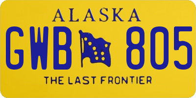 AK license plate GWB805