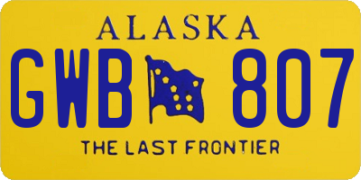 AK license plate GWB807