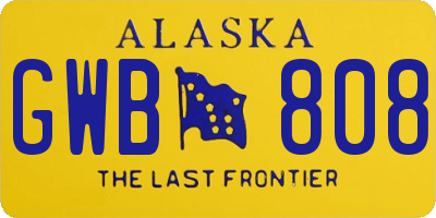 AK license plate GWB808