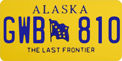 AK license plate GWB810