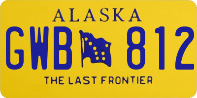 AK license plate GWB812