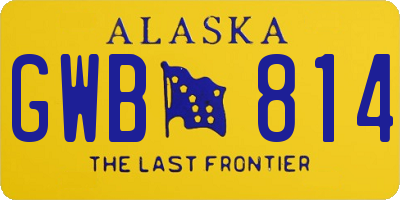 AK license plate GWB814