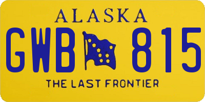 AK license plate GWB815